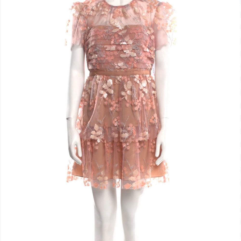 Self-Portrait Pink Floral Midi Dress
